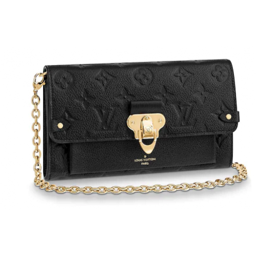 Louis vuitton original mongram empreinte CHAIN WALLET M63399 Noir