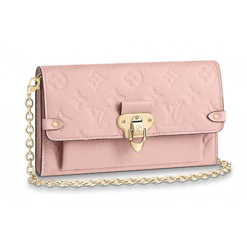 Louis vuitton original mongram empreinte CHAIN WALLET M63399 Rose Poudre