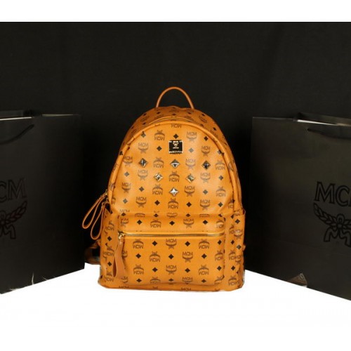 MCM Stark Backpack Jumbo in Calf Leather 8006 Camel