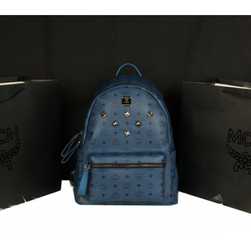 MCM Stark Backpack Jumbo in Calf Leather 8006 RoyalBlue