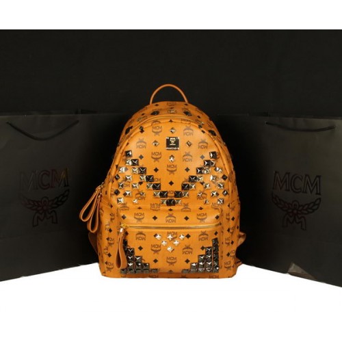 MCM Stark Backpack Jumbo in Calf Leather 8100 Camel
