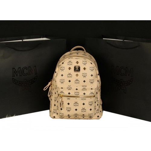 MCM Stark Backpack Large in Calf Leather 8004 Apricot