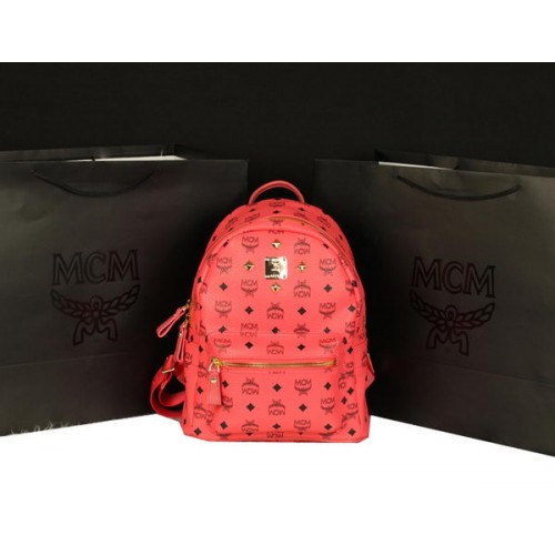 MCM Stark Backpack Large in Calf Leather 8004 Light Pink