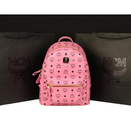 MCM Stark Backpack Large in Calf Leather 8004 Pink