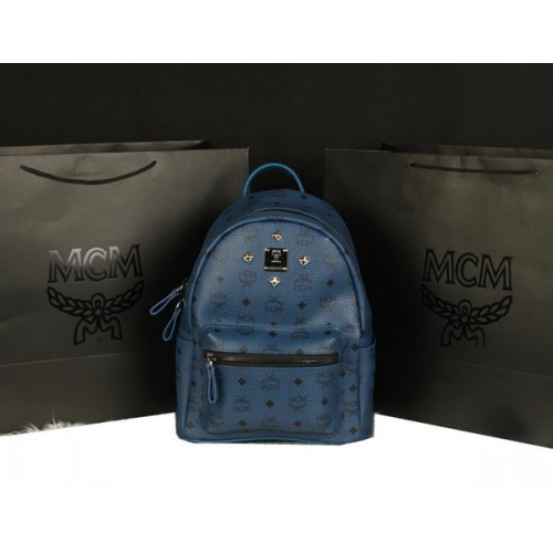 MCM Stark Backpack Large in Calf Leather 8004 RoyalBlue