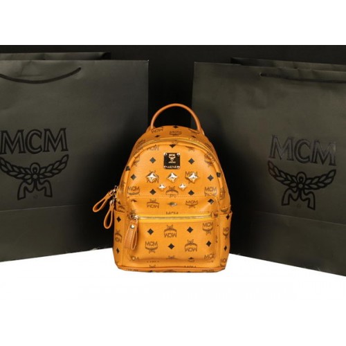 MCM Stark Backpack Medium in Calf Leather 8003 Camel