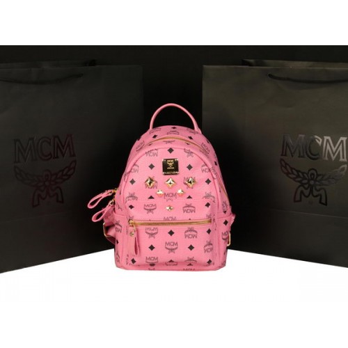 MCM Stark Backpack Medium in Calf Leather 8003 Pink