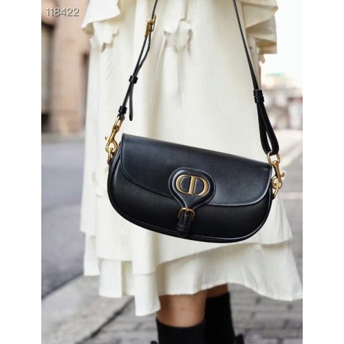 MEDIUM DIOR BOBBY BAG Warm Taupe Box Calfskin M9327 black