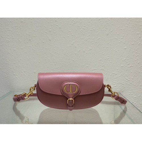 MEDIUM DIOR BOBBY BAG Warm Taupe Box Calfskin M9327 pink
