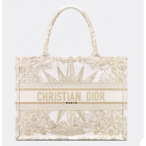 MEDIUM DIOR BOOK TOTE Dior Reve dInfini Embroidery with Gold-Tone Metallic Thread M1296Z