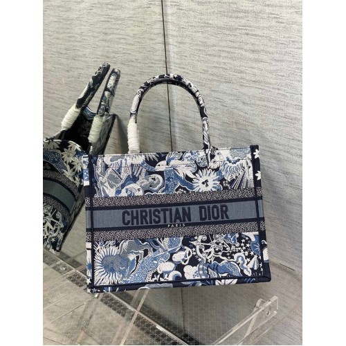 MEDIUM DIOR BOOK TOTE Latte D-Constellation Embroidery M1296ZRUV-2