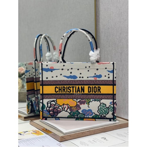MEDIUM DIOR BOOK TOTE Latte D-Constellation Embroidery M1296ZRUV-3