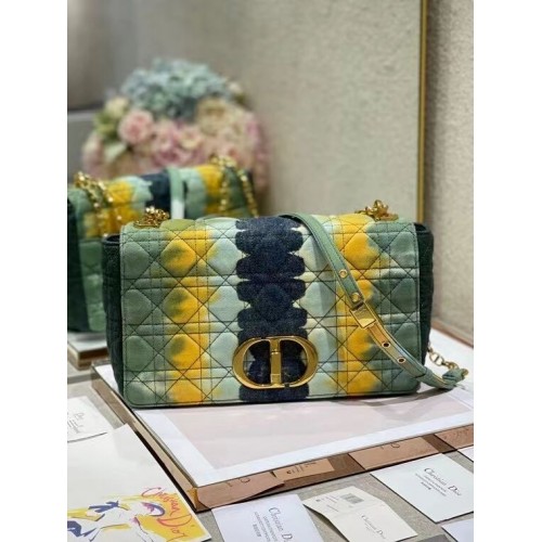 MEDIUM DIOR CARO BAG Embroidered Denim M9242U blue