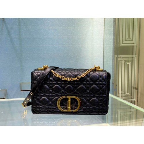 MEDIUM DIOR CARO BAG Soft Cannage Calfskin M9242 black