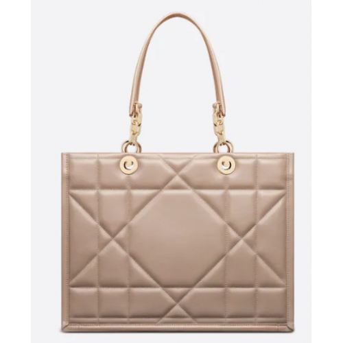 MEDIUM DIOR ESSENTIAL TOTE BAG Hazelnut Archicannage Calfskin M8721O