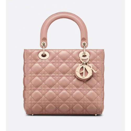 MEDIUM LADY DIOR BAG Blush Cannage Lambskin M0565O