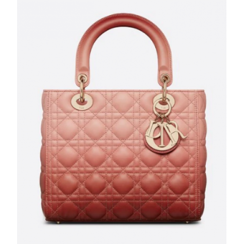 MEDIUM LADY DIOR BAG Pink Gradient Cannage Lambskin M0565OS