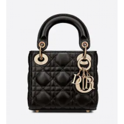 MICRO LADY DIOR BAG Black Cannage Lambskin S0856ON
