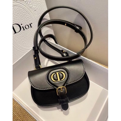 MINI DIOR BOBBY BAG Warm Taupe Box Calfskin S5109U BLACK