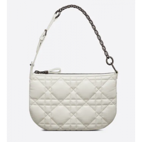 MINI DIOR CARO TULIP BAG Latte Quilted Macrocannage Calfskin S5139BN