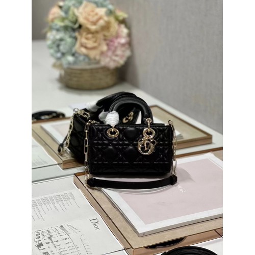 MINI DIOR LADY D-JOY BAG Cannage Lambskin M0540ONG black