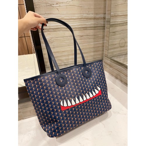 MOYNAT Shopping Bag Tooth Pattern M23011 Navy