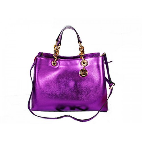 Michael Kors Jet Set Travel Bag in Pearized Leather N8860 Purple