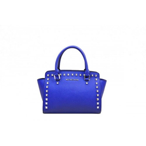 Michael Kors Medium Selma Top-Zip Satchel Bag RoyalBlue