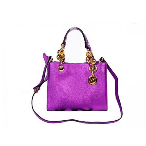 Michael Kors Mini Jet Set Travel Bag in Pearized Leather N8861 Purple