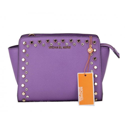 Michael Kors Mini Selma Messenger Bag Original Leather MK1879 Lavender