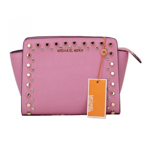 Michael Kors Mini Selma Messenger Bag Original Leather MK1879 Pink
