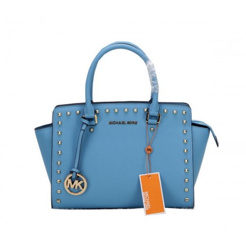 Michael Kors Original Leather Selma Bag MK1867 Light Blue