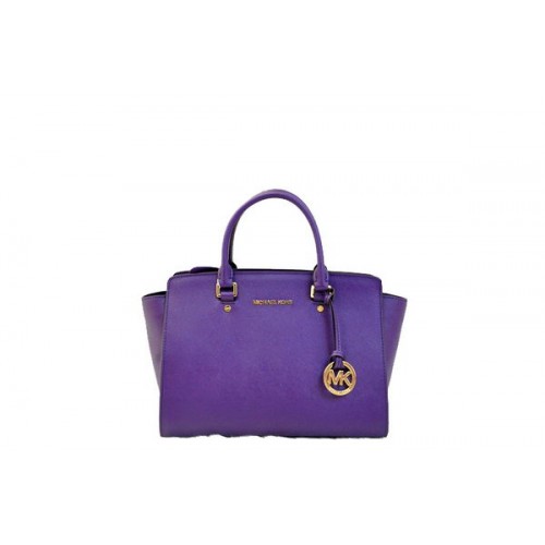 Michael Kors Selma Top-Zip Satchel Bag 1900 Purple