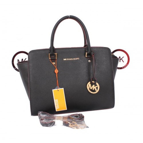 Michael Kors Selma Top-Zip Satchel Bag MK115 Black