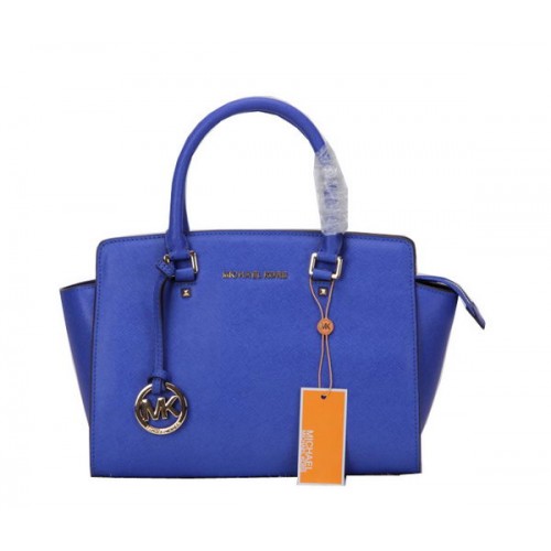 Michael Kors Selma Top-Zip Satchel Bag MK1867 Blue