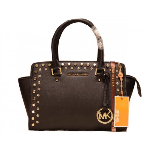 Michael Kors Selma Top-Zip Satchel Bag MK1887 Black