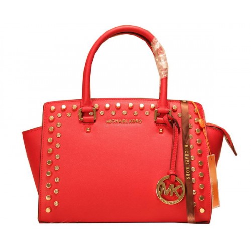 Michael Kors Selma Top-Zip Satchel Bag MK1887 Red