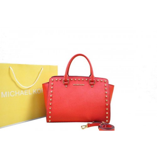Michael Kors Selma Top-Zip Satchel Bag MK1990 Red