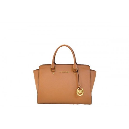 Michael Kors Selma Top-Zip Satchel Bag MK1990 Wheat