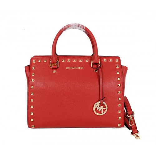 Michael Kors Selma Top-Zip Satchel Bag MK8710 Red