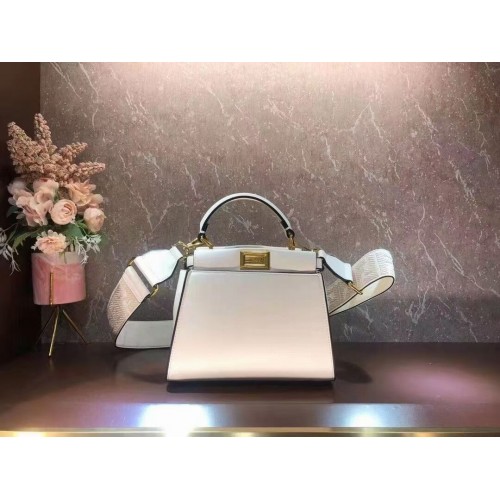 FENDI PEEKABOO ISEEU SMALL leather bag F1615 white