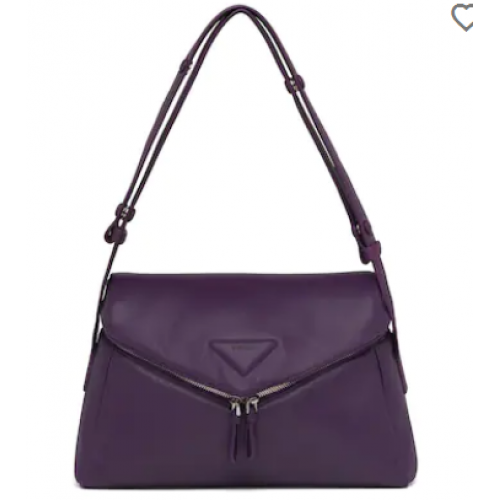Padded nappa leather Prada Signaux bag 1BC165 violet