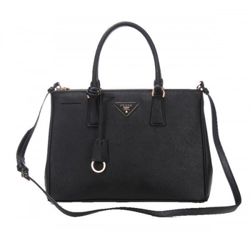Prada BN2274 Black Saffiano Calfskin Leather Tote Bag