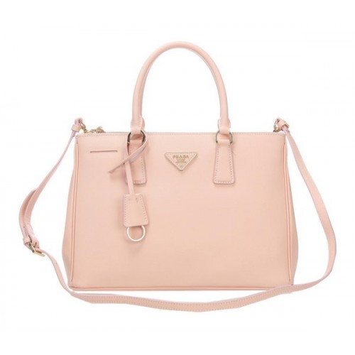 Prada BN2274 Light Pink Saffiano Calfskin Leather Tote Bag