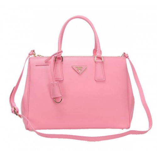 Prada BN2274 Pink Saffiano Calfskin Leather Tote Bag