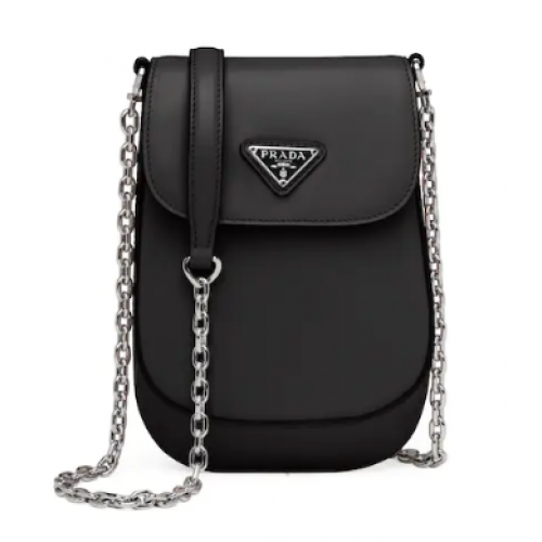 Prada Brushed leather mini-bag 1BH185 black