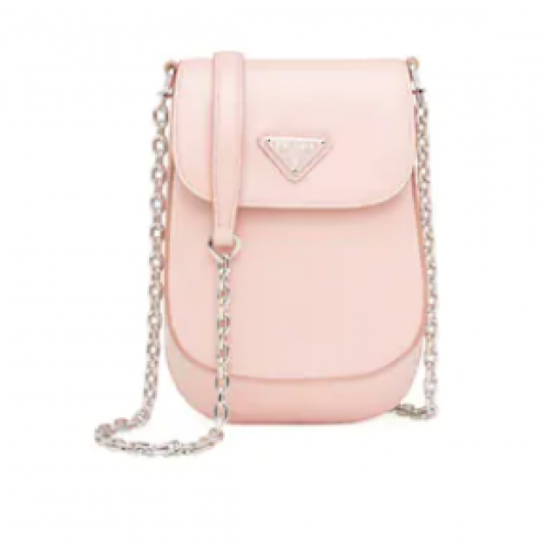 Prada Brushed leather mini-bag 1BH185 light pink