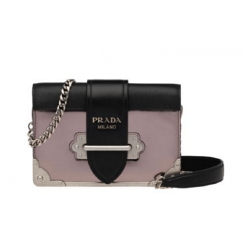 Prada Cahier calf leather bag 1BH018 pink