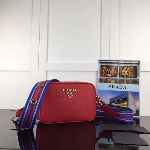 Prada Calf leather Shoulder Bag 1BH082-2B red