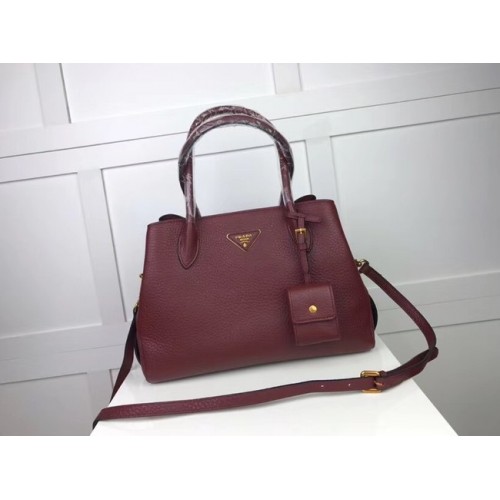 Prada Calf leather bag 1127 Burgundy